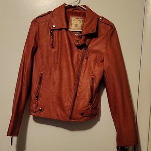 Paparazzi by BIZ Women Red Faux Leather Jacket